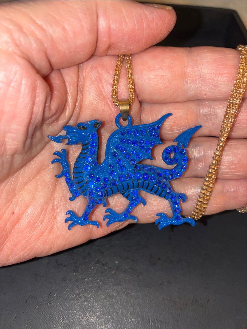 Blue Dragon Pendant Necklace - Kid Friendly